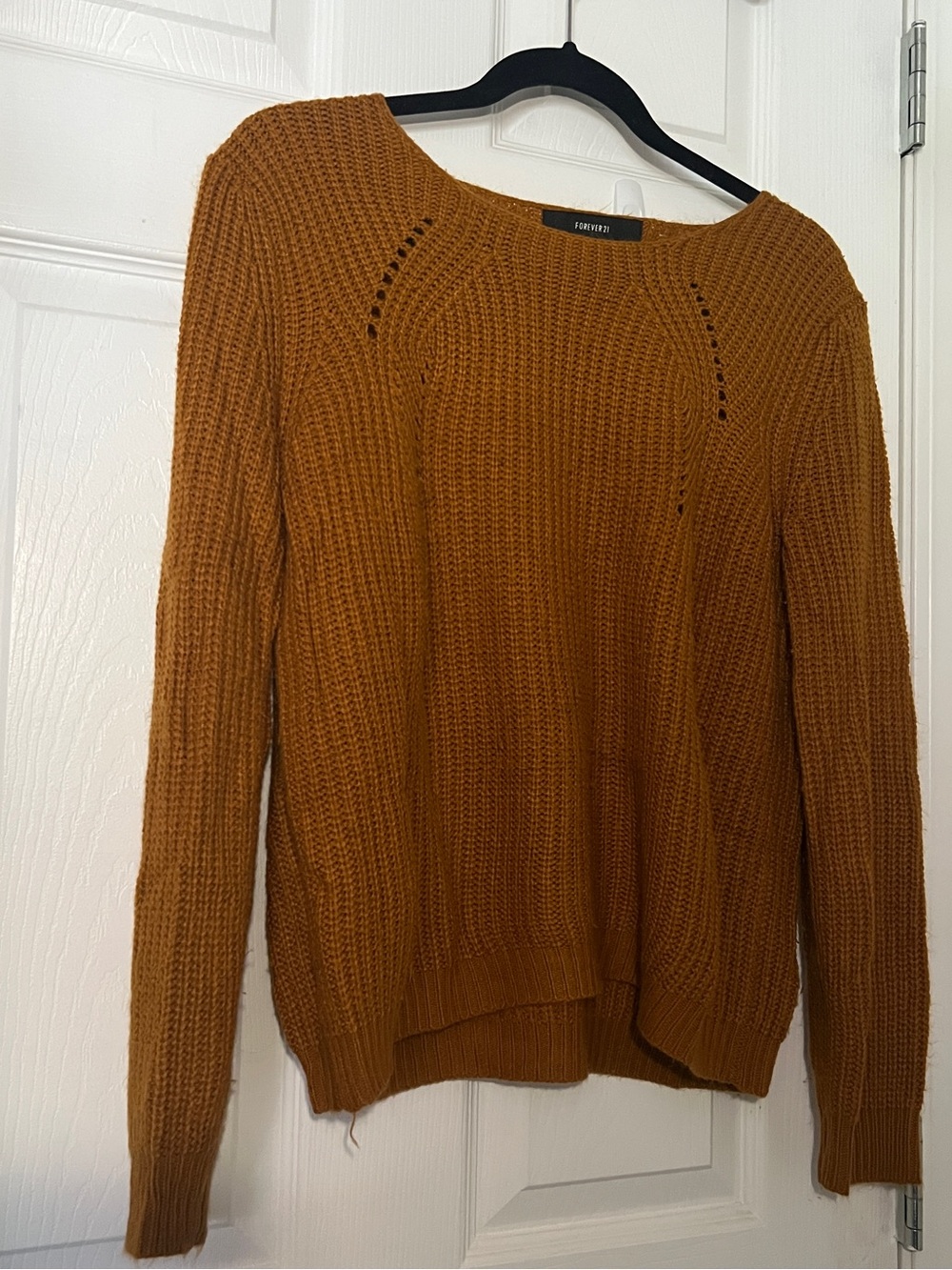 Forever 21 Women's Chunky Scoop Neck Sweater - Mustard